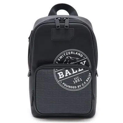 Bally Sihorn Coated Canvas Leather Sling Bag In Black