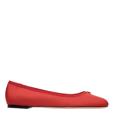 Bally Silk Faille Fabric Rina Flats In Red