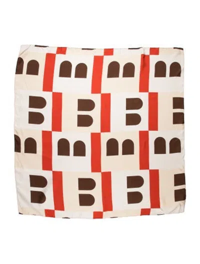Pre-owned Bally Silk Graphic Print Scarf In Neutrals