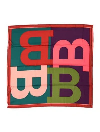 Pre-owned Bally Silk Graphic Print Scarf In Red