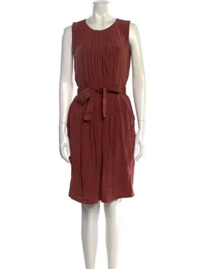 Pre-owned Bally Silk Knee-length Dress In Brown