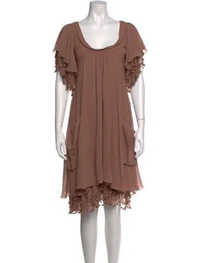 Pre-owned Bally Silk Knee-length Dress In Brown