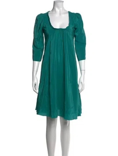 Pre-owned Bally Silk Knee-length Dress In Green