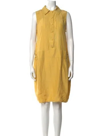 Pre-owned Bally Silk Knee-length Dress In Yellow