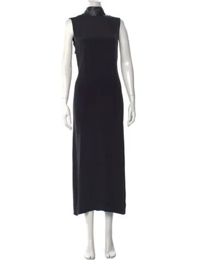 Pre-owned Bally Silk Long Dress In Black