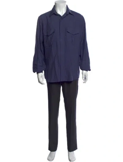 Pre-owned Bally Silk Long Sleeve Shirt In Blue