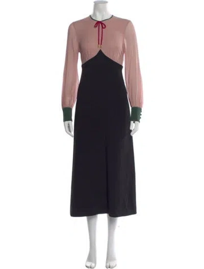 Pre-owned Bally Silk Midi Length Dress In Black