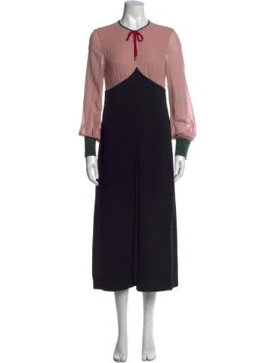 Pre-owned Bally Silk Midi Length Dress In Black