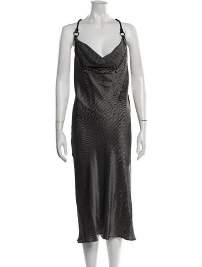 Pre-owned Bally Silk Midi Length Dress In Black