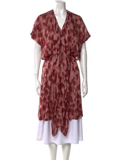 Pre-owned Bally Silk Midi Length Dress In Multi