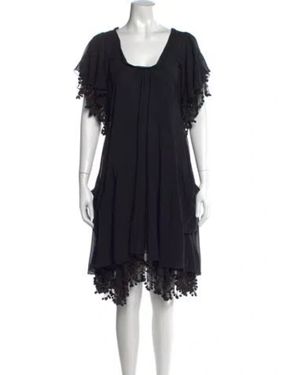 Pre-owned Bally Silk Mini Dress In Black