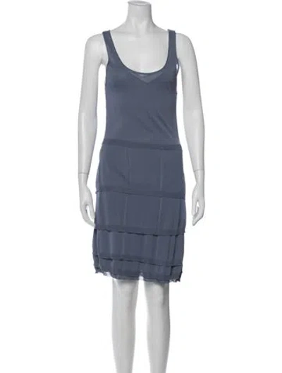 Pre-owned Bally Silk Mini Dress In Blue
