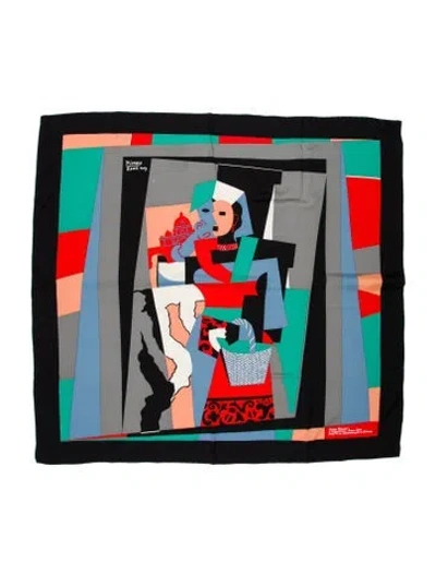 Pre-owned Bally Silk Printed Scarf In Black