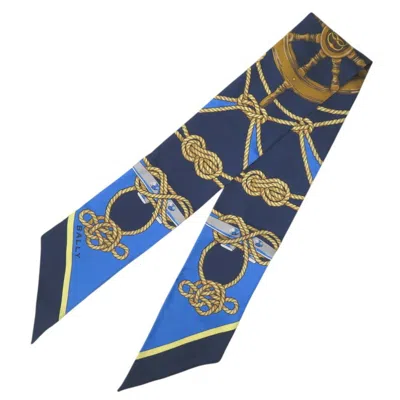 Pre-owned Bally Silk Scarf () In Blue