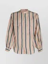 Bally Silk Shirt With Mandarin Collar And Pockets