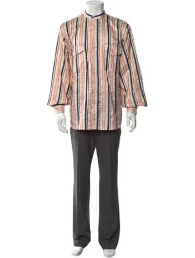 Pre-owned Bally Silk Striped Shirt In Neutrals