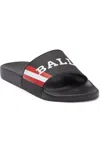 BALLY SIMON 6234034 MEN'S BLACK LOGO RUBBER SANDALS