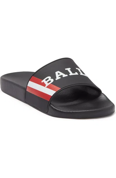Bally Simon 6234034 Men's Black Logo Rubber Sandals