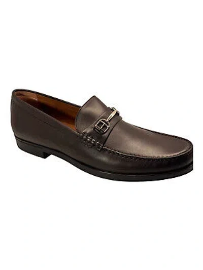 Pre-owned Bally Simpler 6230242 Men's Chocolate Calf Plain Leather Loafers Msrp $615 In Brown