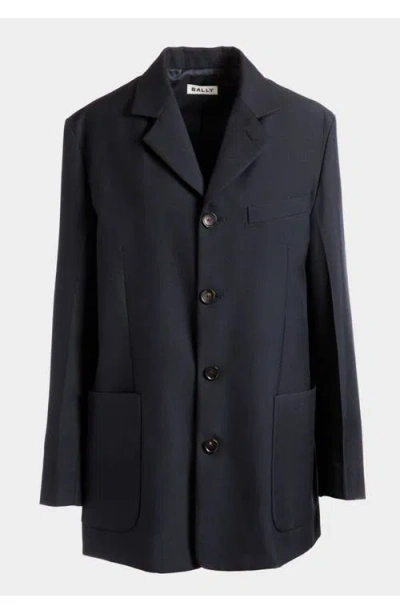 Bally Single-breasted Tailored Jacket In Blue