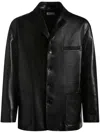Bally Single-breasted Leather Blazer In Black
