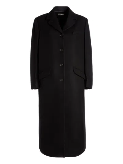 Bally Single-breasted Long Coat In Black