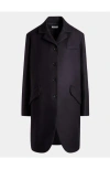 Bally Curved-hem Single-breasted Coat In Blue