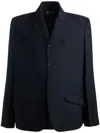 Bally Single-breasted Twill Blazer In Blue
