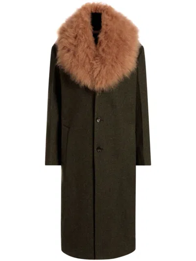 Bally Single-breasted Wool Coat In Green