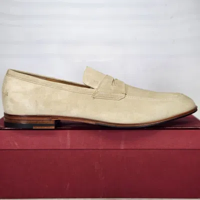 Pre-owned Bally Size 12 -  Webb Loafer - Fossil 22 Beige - Calf Suede