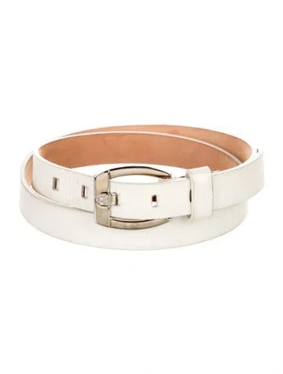 Pre-owned Bally Skinny Leather Belt In Gray