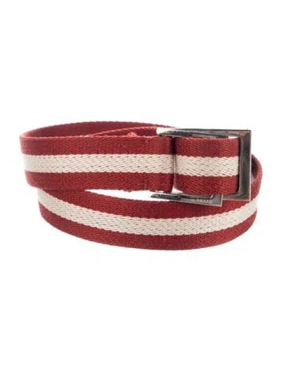 Pre-owned Bally Skinny Waist Belt In Red