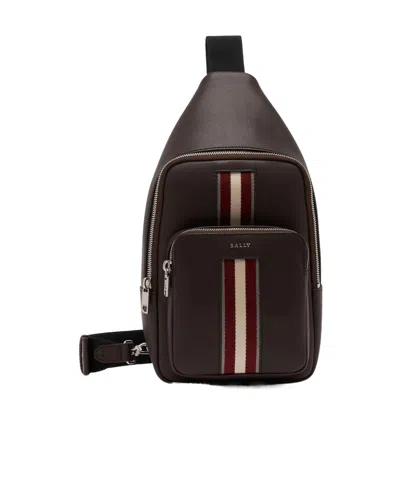 Bally Sling Bag In Coffee Leather With A  Ribbon In Brown
