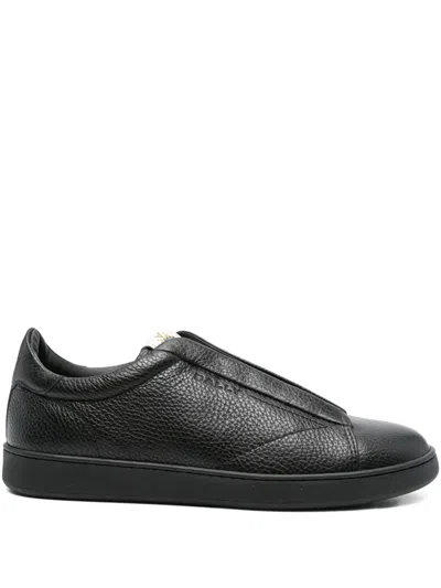 Bally Slip-on Leather Sneakers In Black