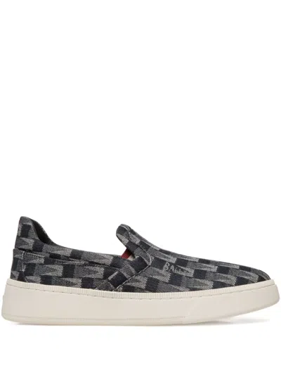 Bally Slip-on Patterned Trainers In Blue