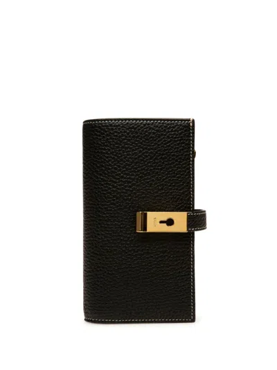 Bally Small Amber Leather Wallet In Schwarz