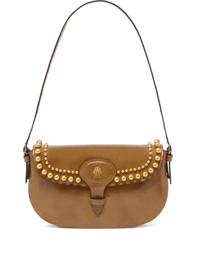 Bally Small Beckett Leather Shoulder Bag In Brown