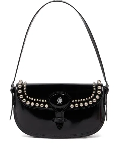 Bally Small Beckett Studded Leather Shoulder Bag In Black