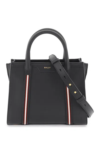 Bally Small Code Tote Bag In Nero