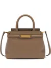 Bally Small Deco Metal-plaque Tote Bag In Brown