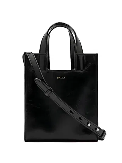 Bally Small Easy  Logo-print Leather Tote Bag In Black