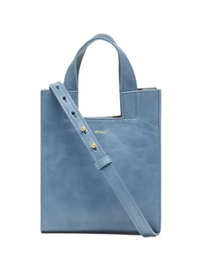 Bally Small Easy Leather Tote Bag In Blue
