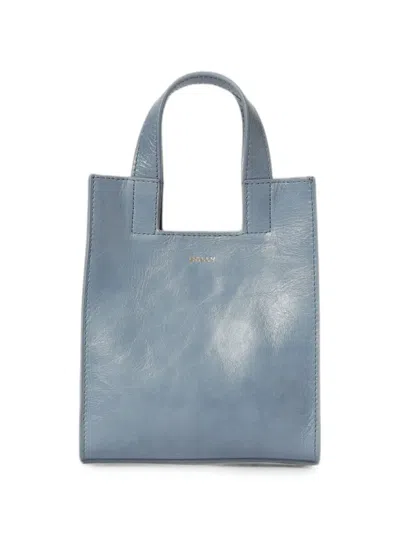 Bally Small Easy Leather Tote Bag In Blue