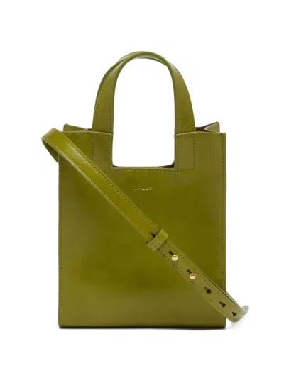 Bally Small Easy Leather Tote Bag In Green