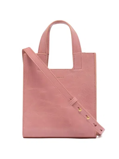 Bally Small Leather Tote Bag In Pink
