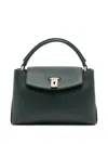 Bally Small Lock Me Grained Leather Tote Bag In Green