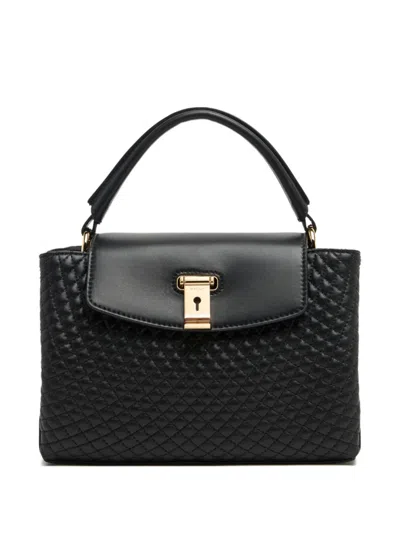 Bally Small Lock Me Quilted Top-handle Tote Bag In Black