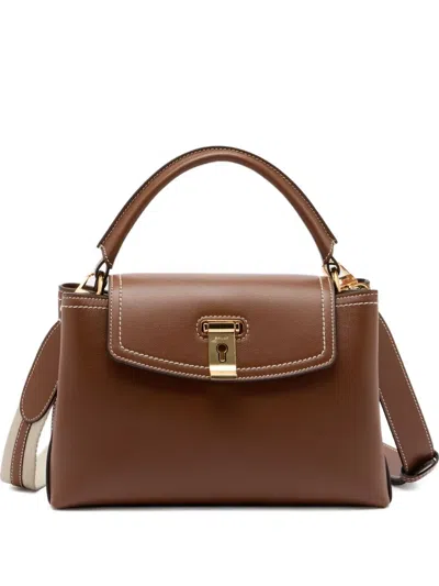 Bally Small Lock Me Tote Bag In Brown