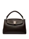 Bally Foldover Top Shoulder Bag With Adjustable Strap In Brown
