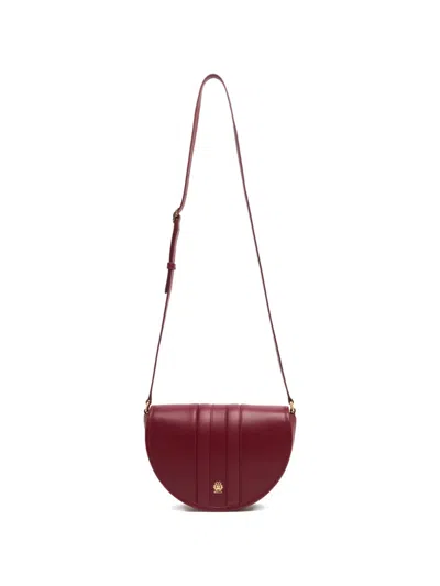 Bally Small Signature Panelled Leather Crossbody Bag In Burgundy